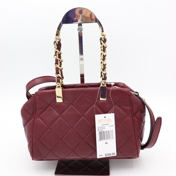 NWT Michael Kors Susannah Quilted Leather Convertible Satchel Bag - Picture 3 of 6